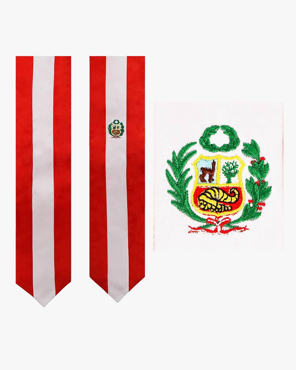 17 Country Flag Graduation Stoles Embroidery Sashes for Study Aboard International Students - Graduation Cap&Gown
