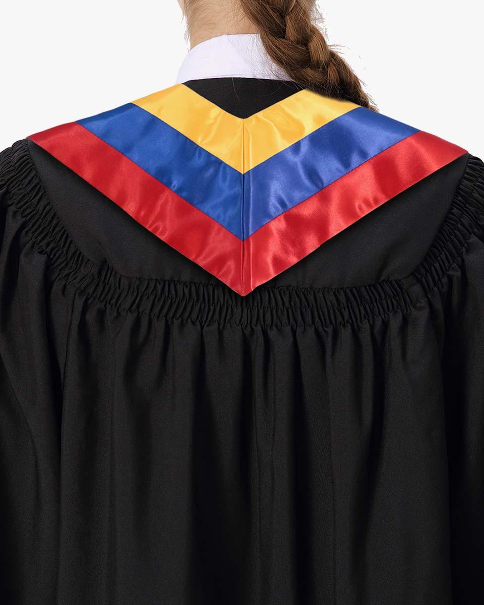 17 Country Flag Graduation Stoles Embroidery Sashes for Study Aboard International Students - Graduation Cap&Gown
