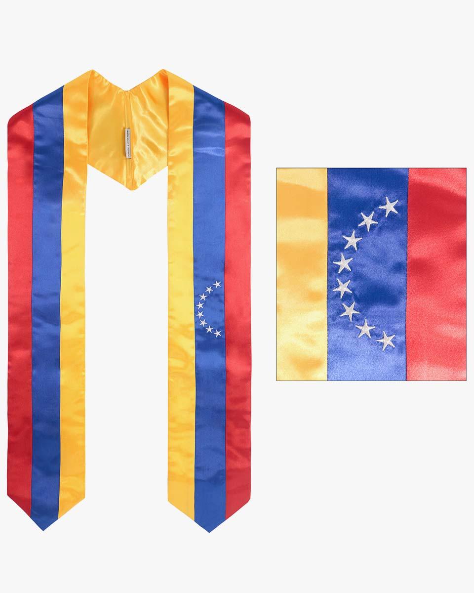 17 Country Flag Graduation Stoles Embroidery Sashes for Study Aboard International Students - Graduation Cap&Gown
