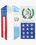 7 Mixed Flag Graduation Stoles Embroidery Sashes for Study Aboard Students - Graduation Cap&Gown