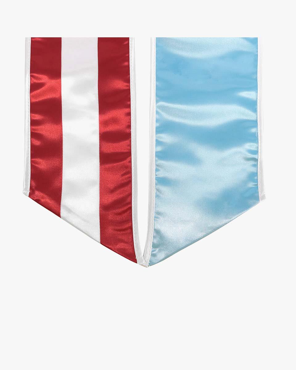 7 Mixed Flag Graduation Stoles Embroidery Sashes for Study Aboard Students - Graduation Cap&Gown