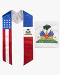 7 Mixed Flag Graduation Stoles Embroidery Sashes for Study Aboard Students - Graduation Cap&Gown