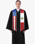 7 Mixed Flag Graduation Stoles Embroidery Sashes for Study Aboard Students - Graduation Cap&Gown