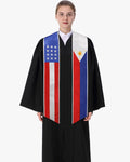 7 Mixed Flag Graduation Stoles Embroidery Sashes for Study Aboard Students - Graduation Cap&Gown