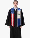 7 Mixed Flag Graduation Stoles Embroidery Sashes for Study Aboard Students - Graduation Cap&Gown