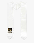 Class of 2025 Adults Imprinted Graduation Stoles with Classic End - 2 Colors Available - Graduation Cap&Gown
