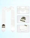 Class of 2025 Adults Imprinted Graduation Stoles with Classic End - 2 Colors Available - Graduation Cap&Gown