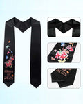 Class of 2025 Adults Floral Imprinted Graduation Stoles with Classic End - 2 Colors Available - Graduation Cap&Gown