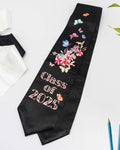 Class of 2025 Adults Floral Imprinted Graduation Stoles with Classic End - 2 Colors Available - Graduation Cap&Gown