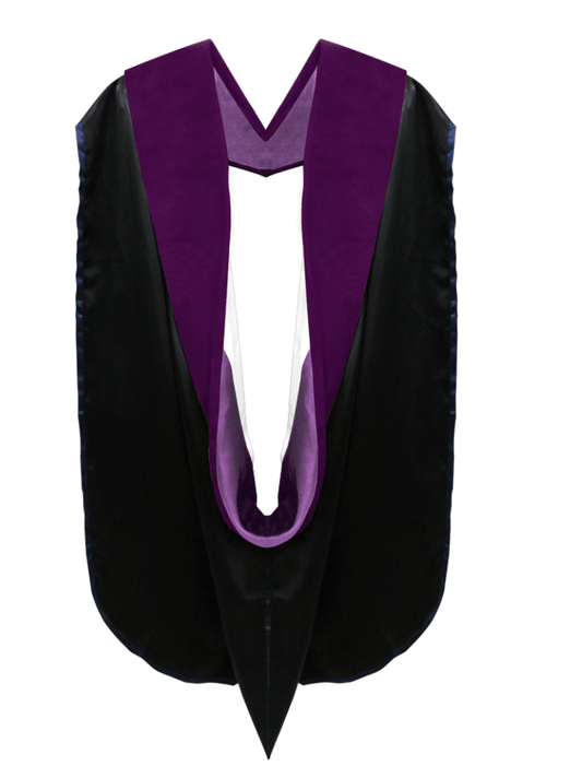 Doctor of Law Hood - Purple & White - Graduation Cap&Gown