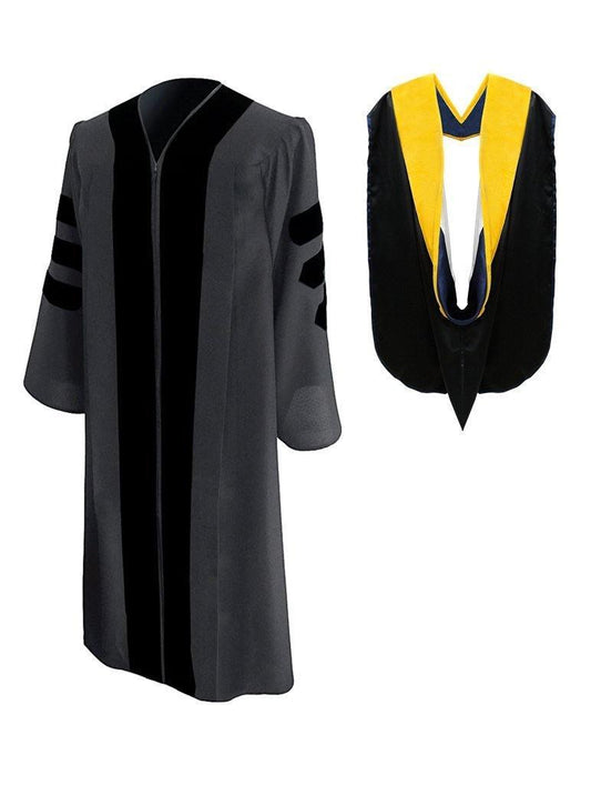 Classic Doctoral Gown & Hood Package - Graduation Cap&Gown