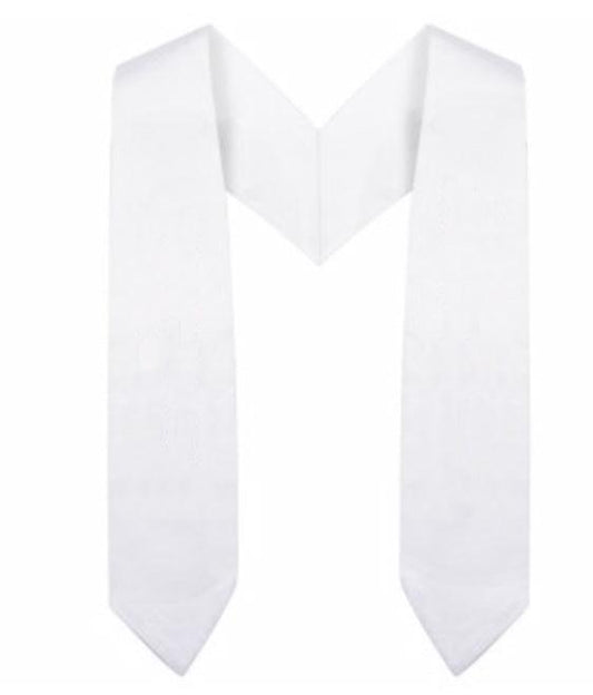 White Kindergarten/Preschool Stole - Graduation Cap&Gown