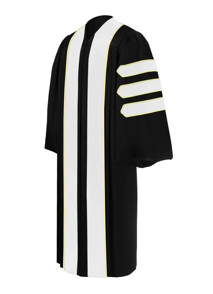 8 Luxury Doctoral Gown with Gold Trim – Elegance for Your Graduation Day - Graduation Cap&Gown