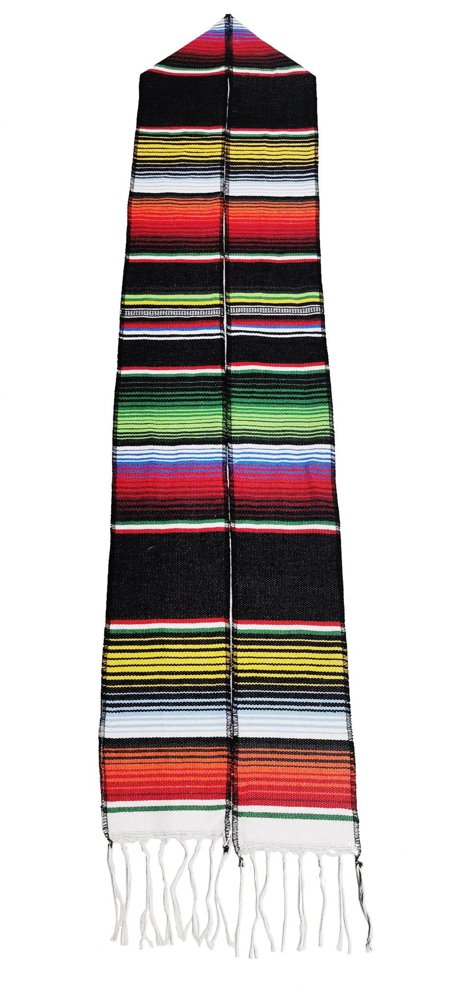Black Mexican Serape Graduation Stole/Sash - Graduation Cap&Gown