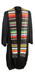 Black Mexican Serape Graduation Stole/Sash - Graduation Cap&Gown
