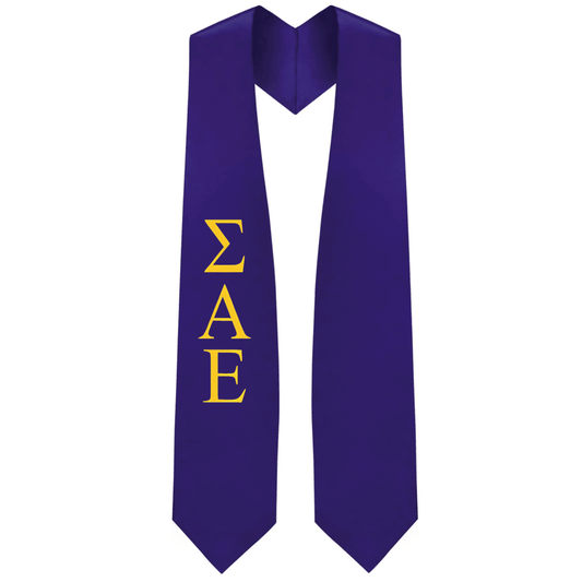 Sigma Alpha Epsilon Greek Lettered Stole - Graduation Cap&Gown