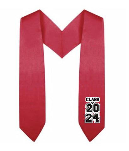 Red Kindergarten/Preschool Class of Stole - Graduation Cap&Gown