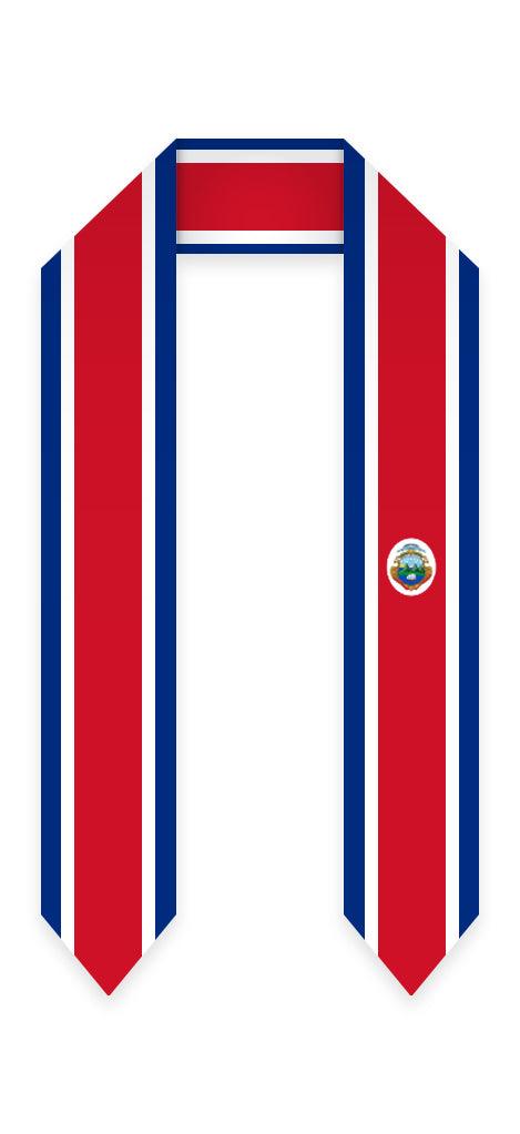 Costa Rica Graduation Stole - Costa Rican Flag Sash - Graduation Cap&Gown