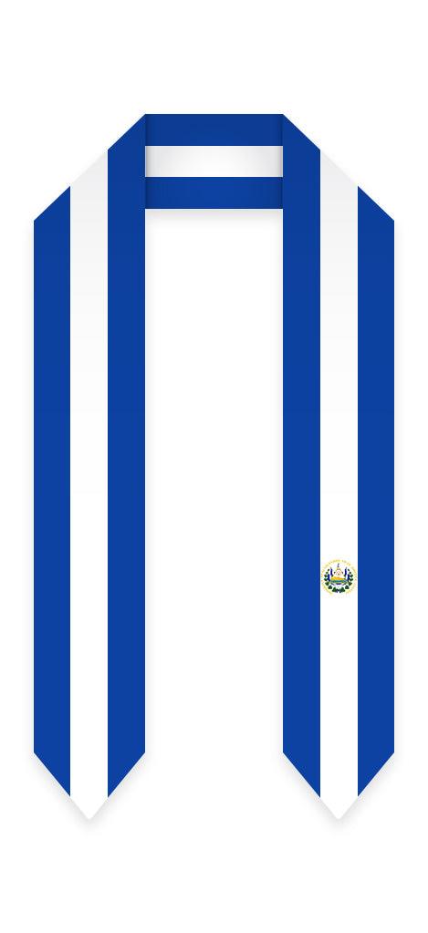 El Salvador Graduation Stole - El Salvadorian Flag Sash - Graduation Cap&Gown