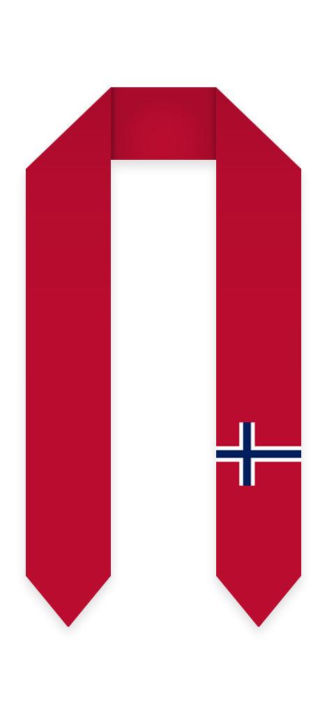 Norway Graduation Stole - Norwegian Flag Sash - Graduation Cap&Gown