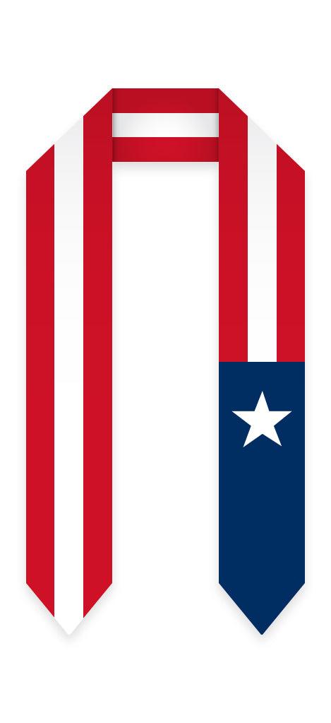 Puerto Rico Graduation Stole - Puerto Rico Flag Sash - Graduation Cap&Gown