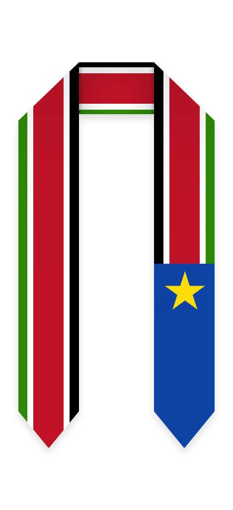 South Sudan Graduation Stole - South Sudan Flag Sash - Graduation Cap&Gown