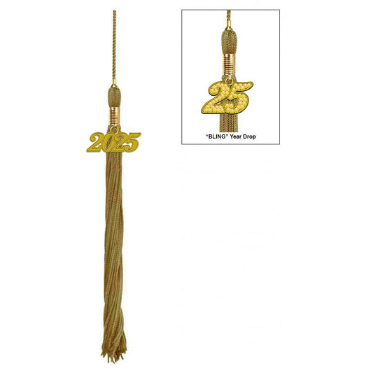 Shiny Antique Gold Elementary Cap & Tassel - Graduation Cap&Gown