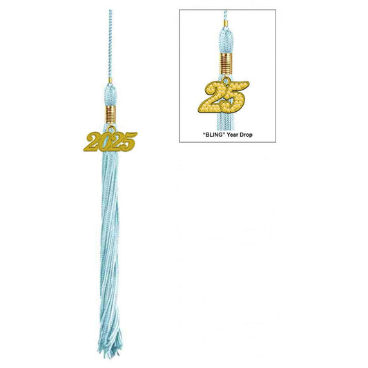 Shiny Light Blue Elementary Cap & Tassel - Graduation Cap&Gown