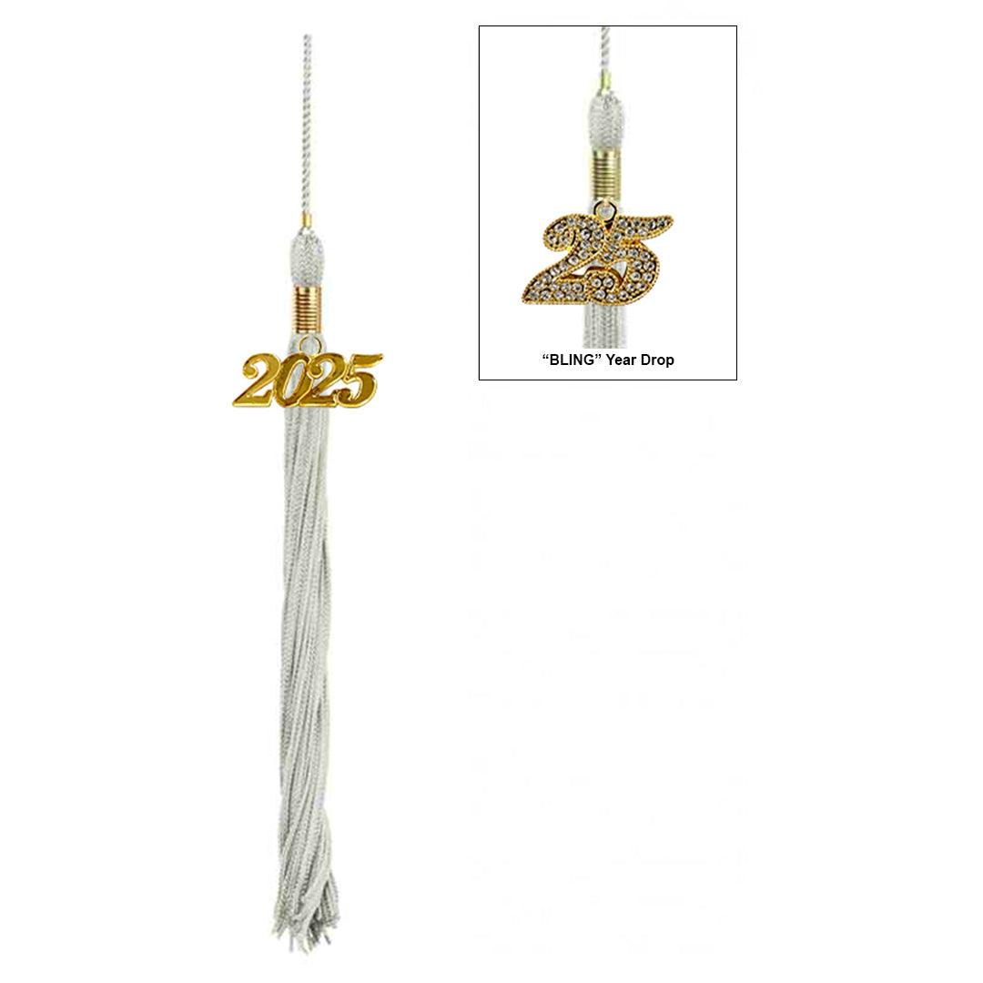 Shiny Silver High School Cap & Tassel - Graduation Cap&Gown