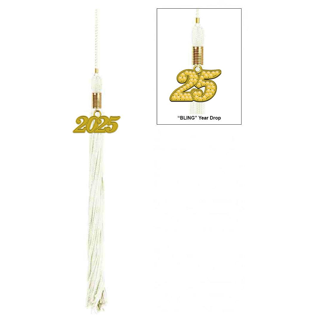 Shiny White Kindergarten/Preschool Cap & Tassel - Graduation Cap&Gown