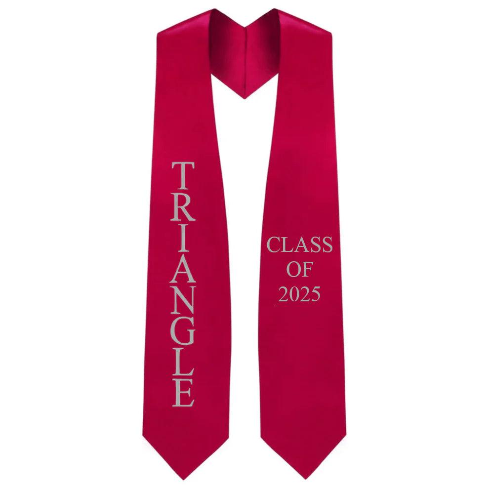 Triangle Lettered Stole W/ Year - Graduation Cap&Gown