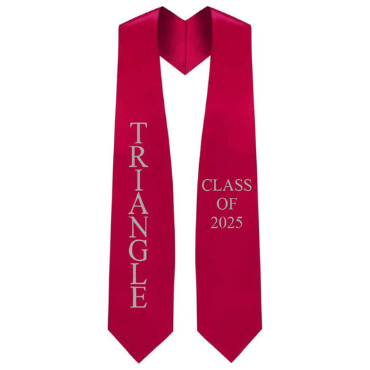 Triangle Lettered Stole W/ Year - Graduation Cap&Gown