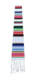 White Mexican Serape Graduation Stole/Sash - Graduation Cap&Gown