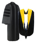 Deluxe Doctoral Academic Gown & Hood Package - Graduation Cap&Gown