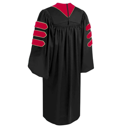 8 Luxury Doctoral Gown with Gold Trim – Elegance for Your Graduation Day - Graduation Cap&Gown