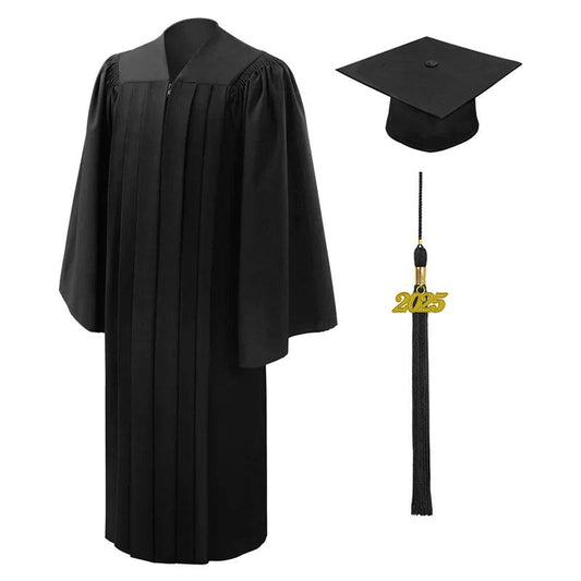 Deluxe Black Elementary Cap & Gown - Graduation Cap&Gown