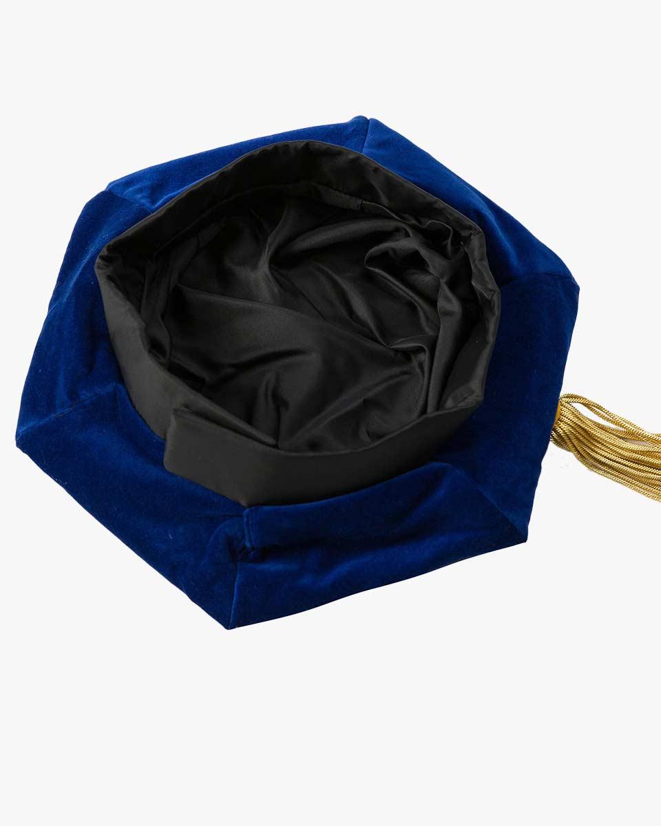 Blue Deluxe Doctorate Tam – 6-8 Sided Available - Graduation Cap&Gown