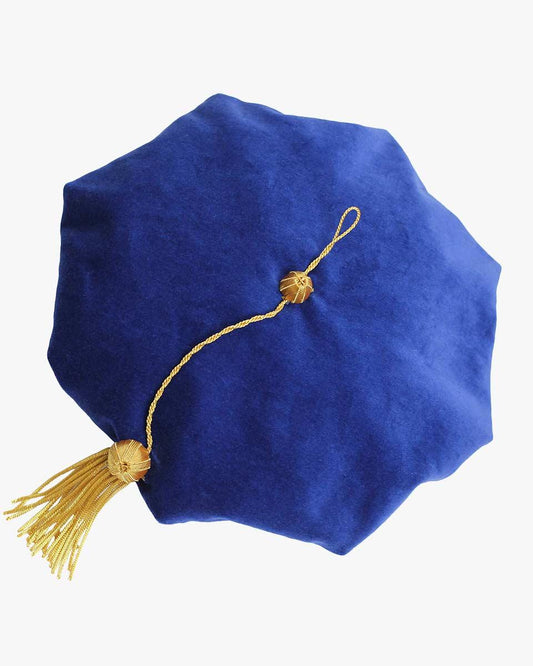 Blue Deluxe Doctorate Tam – 6-8 Sided Available - Graduation Cap&Gown