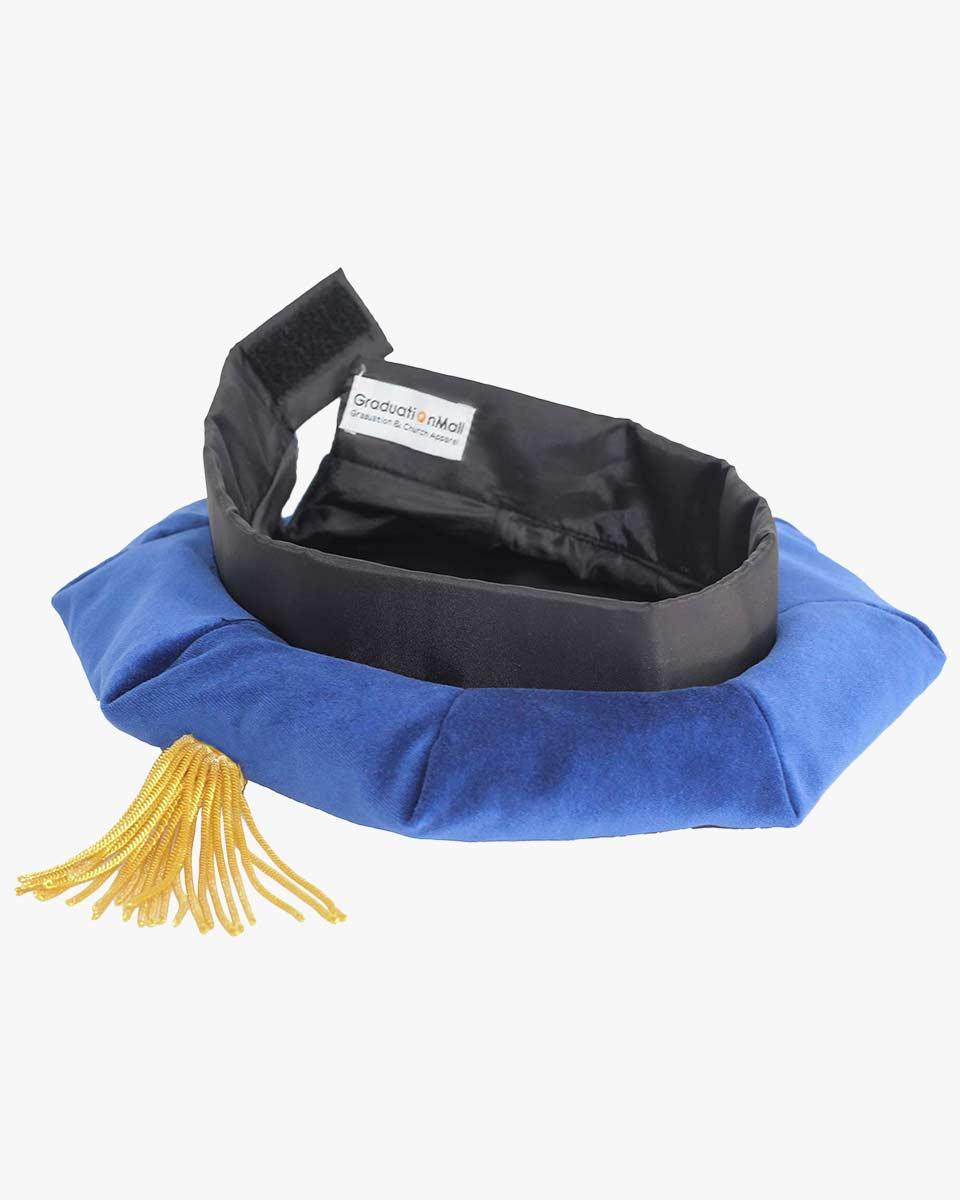 Blue Deluxe Doctorate Tam – 6-8 Sided Available - Graduation Cap&Gown