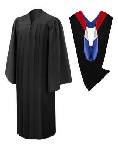 Deluxe Black Bachelors Academic Gown & Hood Package - Graduation Cap&Gown