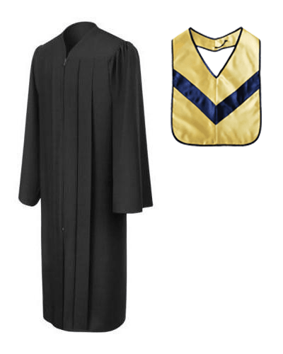 Matte Black Associates Gown & Hood Package - Graduation Cap&Gown