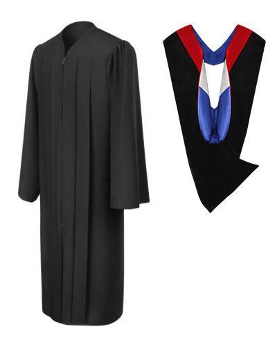 Matte Black Bachelors Academic Gown & Hood Package - Graduation Cap&Gown