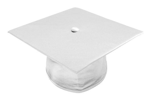 Shiny White Bachelors Graduation Cap - Graduation Cap&Gown