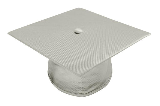 Shiny Silver High School Cap - Graduation Cap&Gown