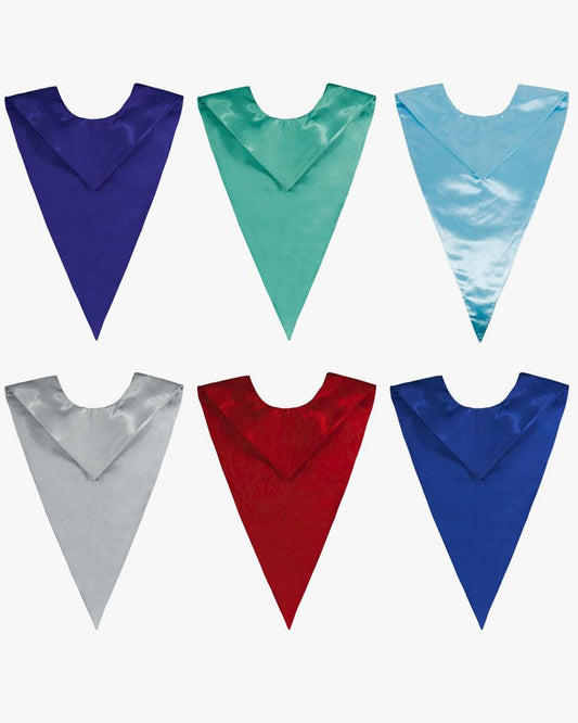 Traditional One Color V Stoles - 10 Colors Available - Graduation Cap&Gown