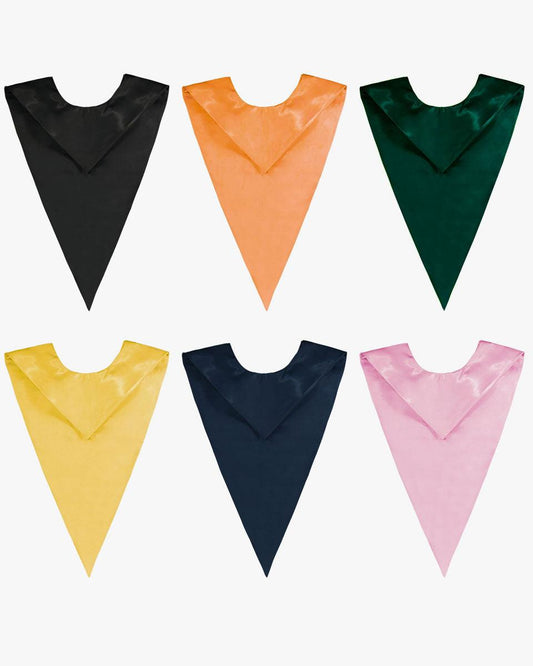 Traditional One Color V Stoles - 10 Colors Available - Graduation Cap&Gown