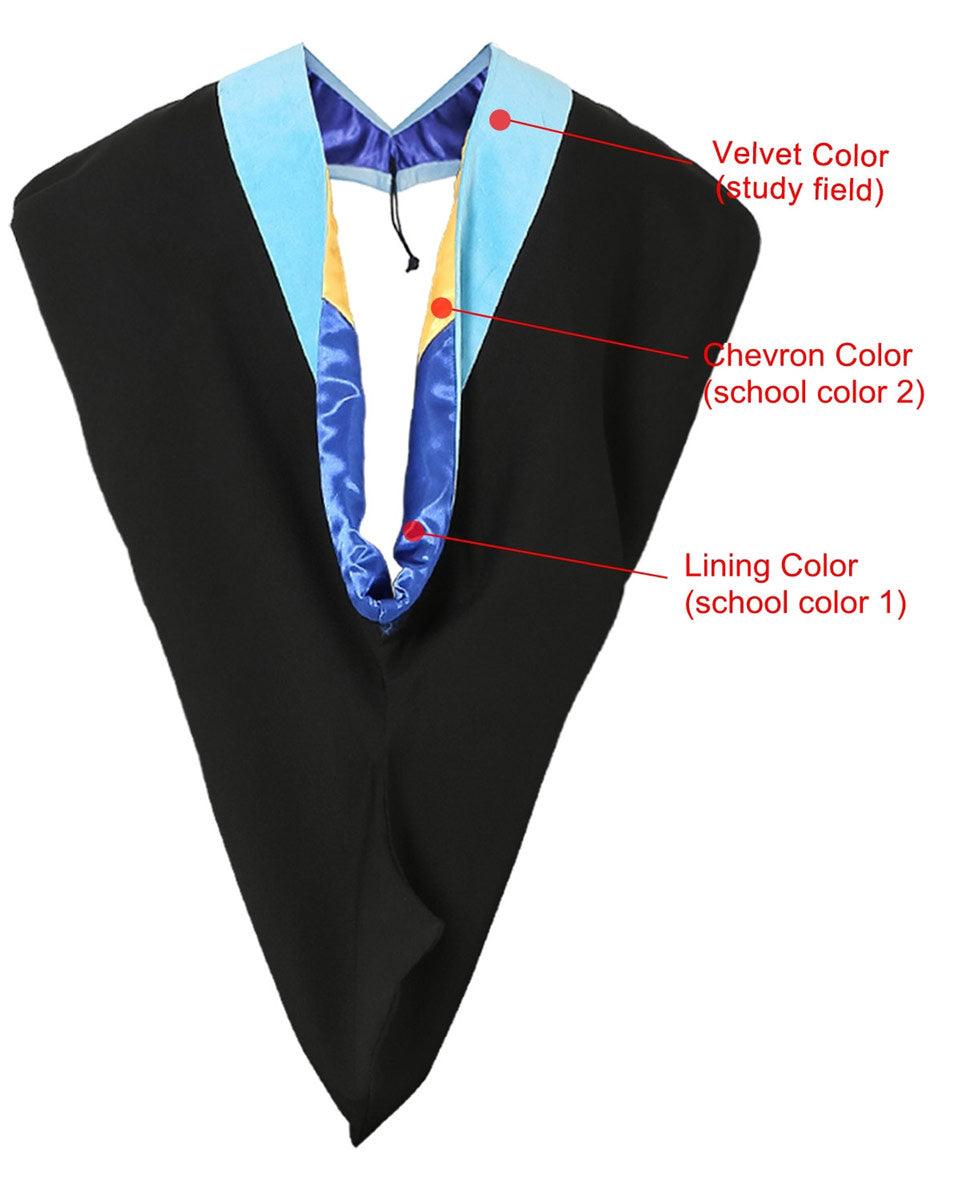 Custom Deluxe Bachelor Hood - Graduation Cap&Gown