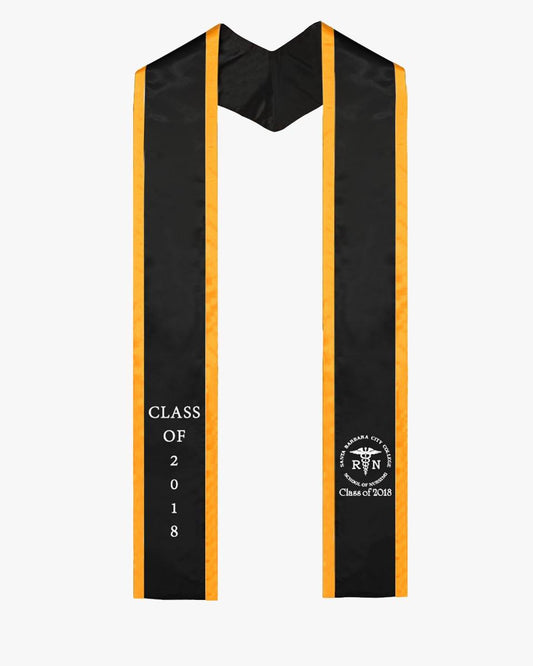 Custom Plain-end Honor Stole with Trim - Graduation Cap&Gown