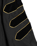 Deluxe Doctoral Gown Tam - Black Trim with Gold Piping - Graduation Cap&Gown