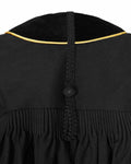 Deluxe Doctoral Academic Gown Only - Black with Gold Piping - Graduation Cap&Gown